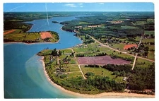1960s? Chrome - Aerial View, Lake Chalevoix - Ironton, Michigan