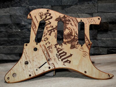 Pickguard for Fender Stratocaster - Vintage Black Eagle - USA - SSS, HSS, HxH