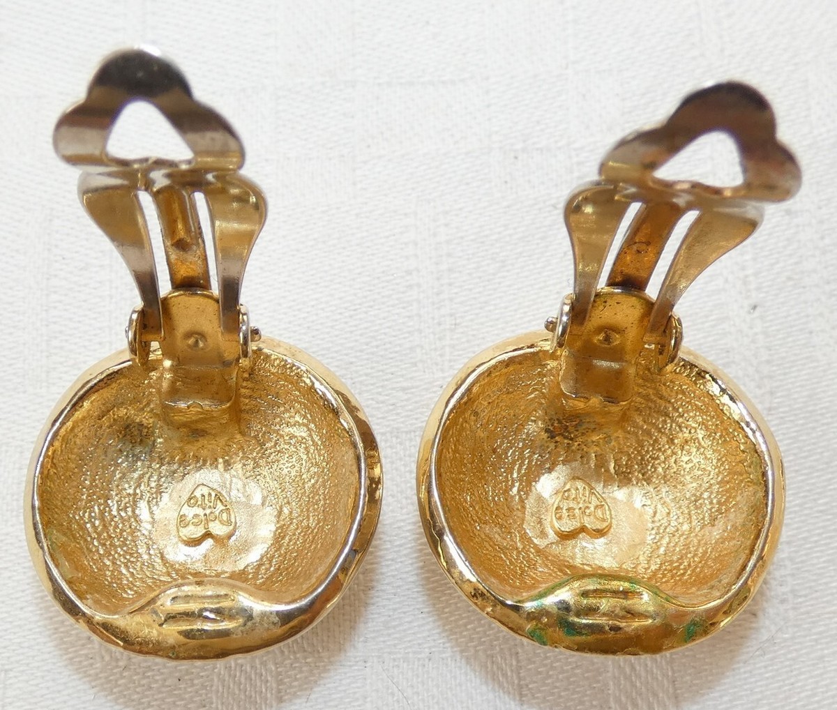 DOLCE VITA gold tone round clip on earrings, signed Diameter  display picture 1