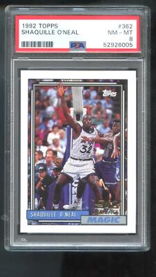 1992-93 Topps #362 Shaquille O'Neal ROOKIE RC PSA 8 Graded Card