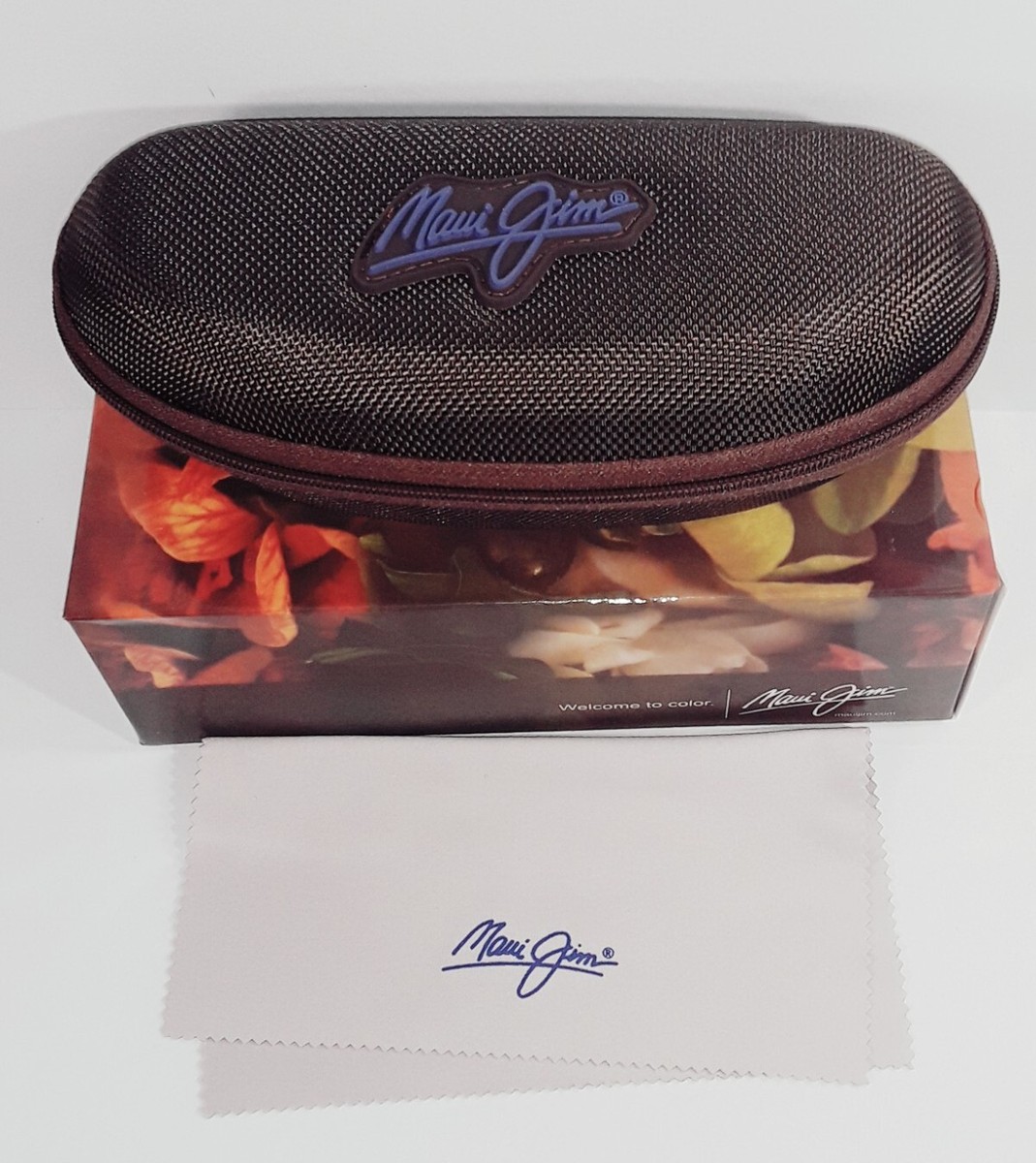 Maui Jim Sunglasses Case Zip Around Clip Hard Clamshell Case