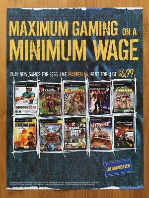 2005 BLOCKBUSTER Video Games Rentals Print Ad/Poster Official PS2 Xbox Wall Art
