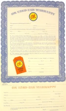 Chevrolet OK Used Car Warranty Paper Work Contract Dealer Dealership Corvette GM