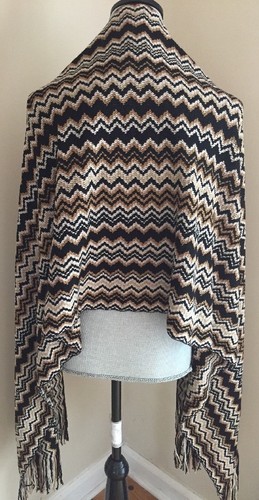 AUTENTICA SCIARPA MISSONI ZIG-ZAG MAGLIA MISTO LANA NERA MULTI MADE IN ITALY NUOVA - Foto 6 di 10