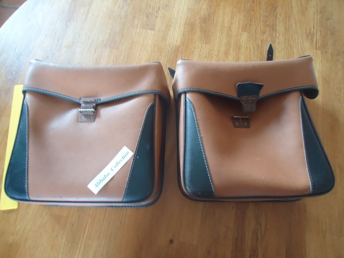 Paire De Sacoches Vélo Vintage Marron - À Sangles - Déco Ou Utilisation
