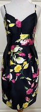 NWT Eliza J size 2 navy pink yellow floral skater sleeveless dress $168