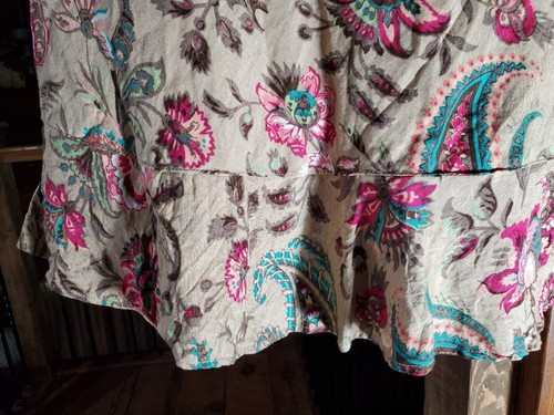 Linen Skirt Womens Sz 8 Petite Paisley Floral Multicolor Ruffle East 5th Brand - Picture 6 of 16