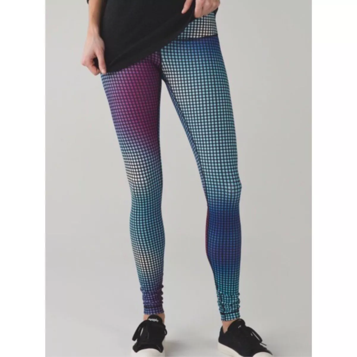 Lululemon Wunder Under Ombre Polka Dot Mid Rise Leggings 6 Multicolored