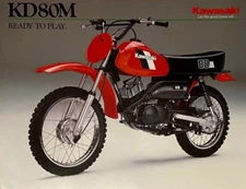 1984 Kawasaki KD80M double-sided brochure-literature KD 80 OEM