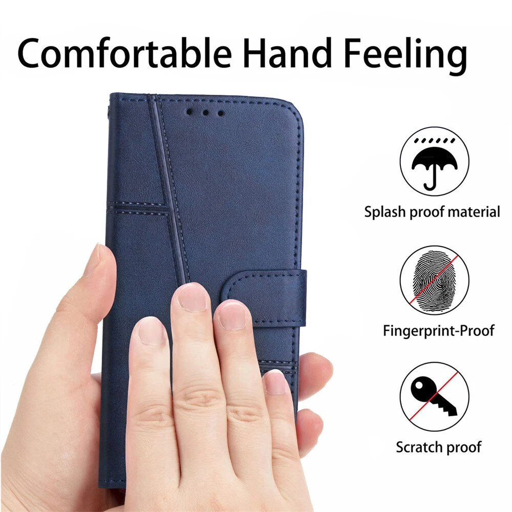 Premium Leather Flip Wallet Shockproof Case for iPhone 15 Pro Max 14 13 XR 7 with Full Protection