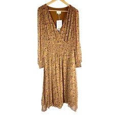 Sezane Abele Floral Midi Dress Size US 10 Cottagecore Boho Flaw