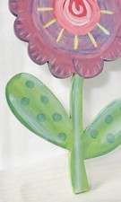 Wood Carved And Hand Painted Flower Wall Decor 22  