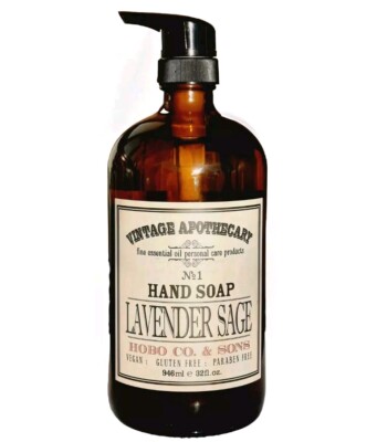 Vintage Apotheker LAVENDEL SALBEI Handseife ätherisches Öl Garnison Home & Body Co