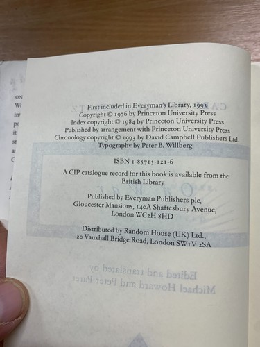 1993 CARL VON CLAUSEWITZ "SUR LA GUERRE" EVERYMAN'S LIBRARY LIVRE RELIE - Imagen 6 de 20