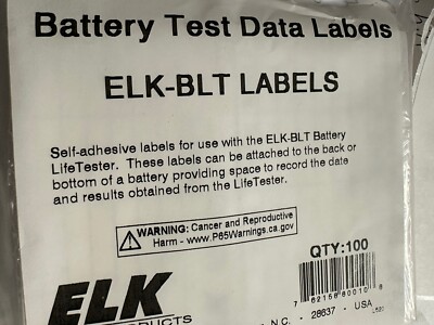 Elk Products Elk-blt Labels Battery Test Data Labels Pack Of 100