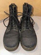 Dr. Doc Martens Size 7 Shoreditch Black Canvas Air Wair Combat Boots Comfort