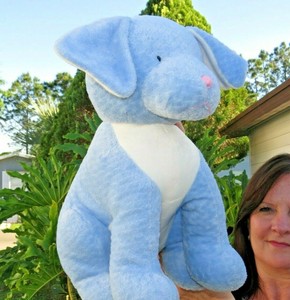 VERY RARE HTF LARGE Walmart Baby Blue Puppy Dog Soft Plush Stuffed Animal Doll | eBay