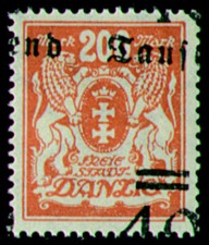 Danzig Nr. 158 postfrisch mit verschobenem Aufdruck