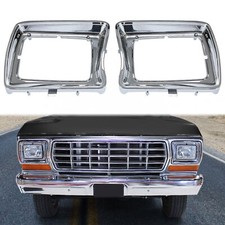 New Headlight Bezel Trims Chrome For Ford F-100 F-150 F250 F350 Bronco 1978-1979