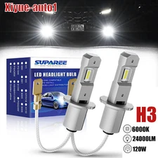 H3 LED Fog Light Bulb Conversion Kit Super Bright 24000LM Super White High Power
