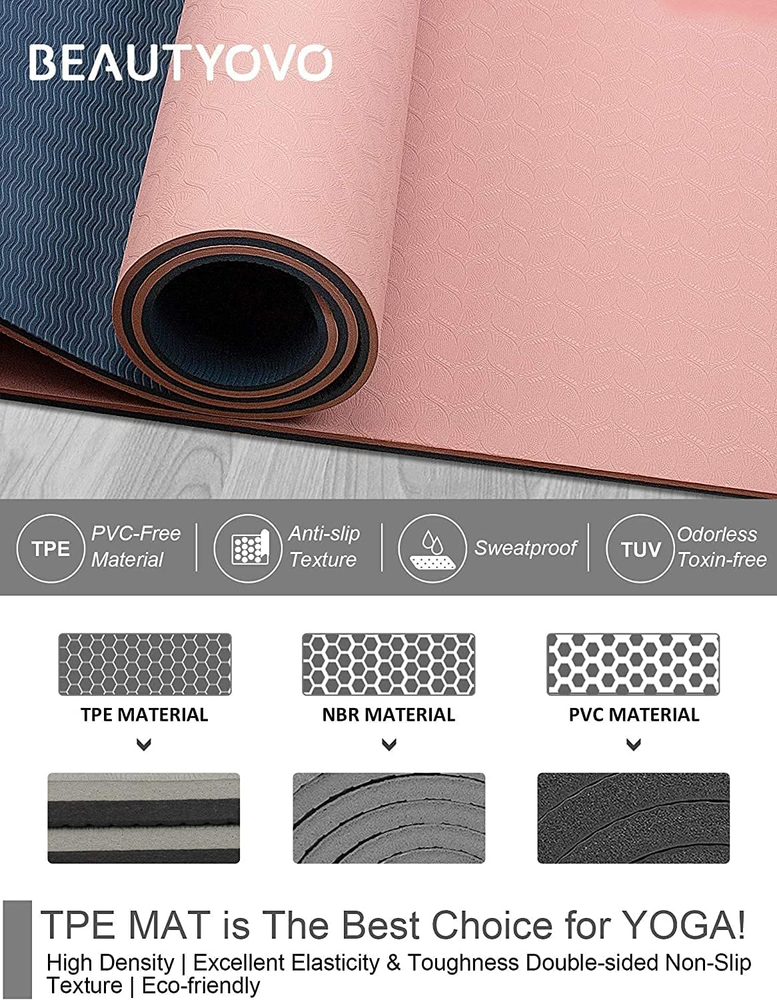 Extra Thick 1/3 Inch Non-Slip Yoga Mat with Strap for Professionals