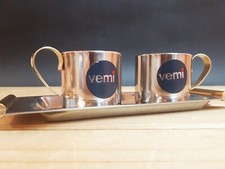 Set 2 Tazzine VEMI con Vassoio - Tazza in Acciaio Inox Tazzine Vintage Termiche