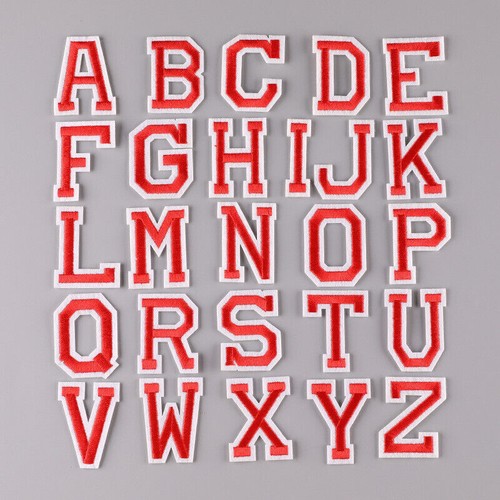 26pc A-Z Alphabet Letter Embroidered Patch Badge Sew Iron On Applique DIY Sewing - Picture 30 of 68
