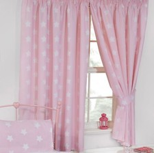 Rideaux Lignés Roses Et Blancs Pour Chambre D'Enfant 72" De Longueur