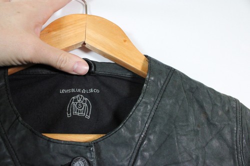 Levi's Womens Leather Jacket Size Small Black Unreleased Sample Tunic Cropped - Picture 6 of 12