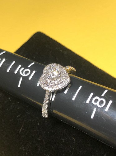 10kt White Gold Round Diamond Heart Wedding Engagement Ring .75 Ct lab created - Picture 9 of 12