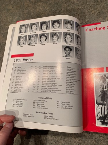 Guida media basket femminile Indiana University 1984-85 - Foto 5 di 5