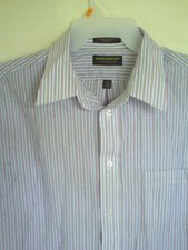 Men's JOHN BARTLETT STATEMENTS  STRIPED LONG SLEEVE Shirt Sz  17-17 1/2  32/33- 
