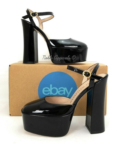 STUART WEITZMAN SkyHigh 145 Patent Ankle-Strap Platform Pumps Black US 6 - Picture 11 of 15
