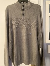 NEW Men s Chaps Gray Heather Patterned 100 Cotton Sweater Men's size XXL