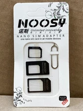 Noosy SIM Card Adapter Nano Micro Standard Converter Kit with SIM Tray Ejector