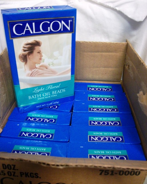 Vintage Wholesale Case of 12 Calgon Light Floral Bath Oil Beads W/aloe