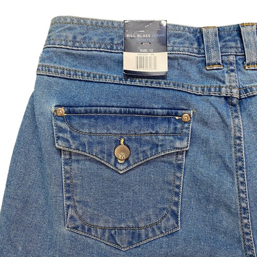 New Vtg 90s Bill Blass Womens Blue Denim Mom Shorts High Waist Lycra Size 12 - Picture 5 of 8
