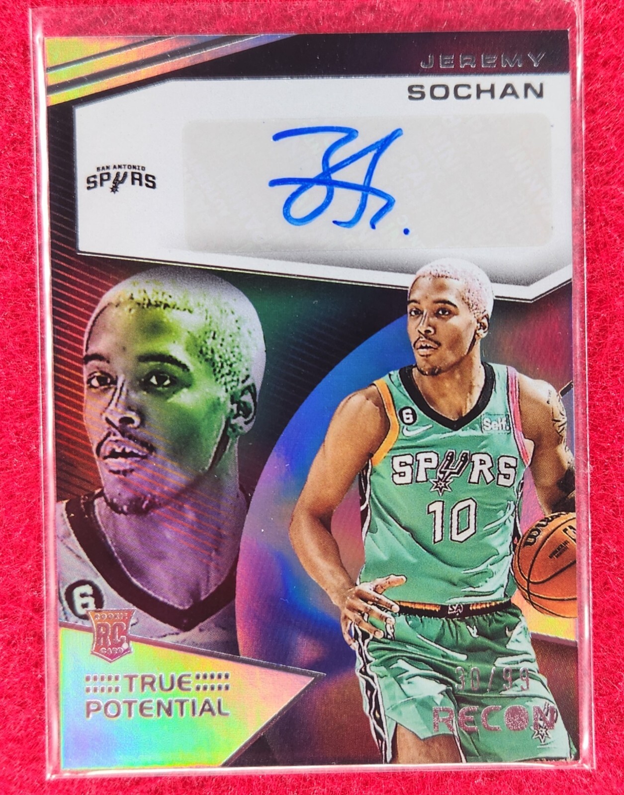 JEREMY SOCHAN SPURS PRIZM AUTO PSA10