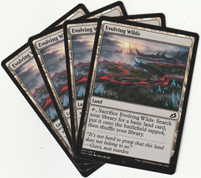   4 MAGIC The Gathering EVOLVING WILDS Nonbasic Land PLAYSET IKO/EN NM/EX