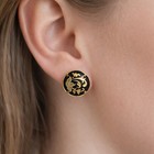 Vintage Damascene Toledo Spain Flowers Design Earrings — photo 1