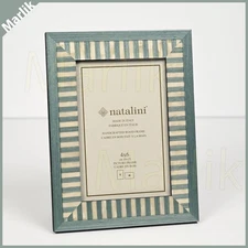 Natalini Handmade ITALIAN Picture Frame 4x6" (10x15 cm), Blue Green Ivory, New