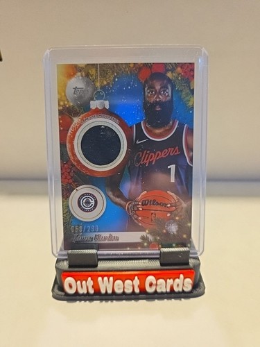 James Harden [Blue Metallic Glitter] #PR-JHA 2025 Topps Holiday Player Relic card