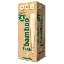 Ocb Bamboo Unbleached Cones 75/box