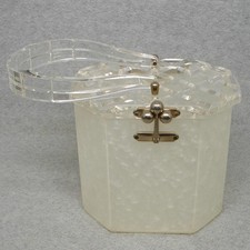 Vintage FLORIDA HANDBAGS Made in Miami CUT LUCITE PURSE Carved Top OCTAGONAL