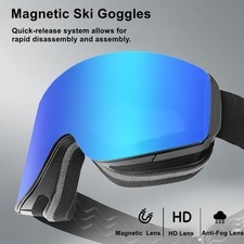 Anti Fog Ski Goggles Snowboard Goggles Dual Lens UV Protection Magnetic Lens