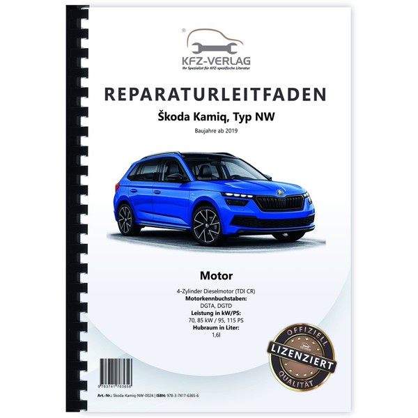 Skoda Kamiq NW Ab 2019 4-Zyl. 1,6L Dieselmotor TDI 95-110 PS Werkstatthandbuch-image