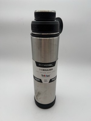Ecovessel Boulder 709ml Heiß Kalt Getränke Trinkflasche & Sieb Silber (NEU)
