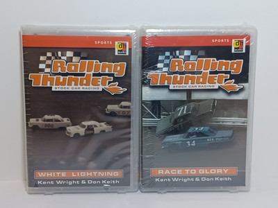 Rolling Thunder Stock Car Racing Cassette Tapes New Lot of 2 White Lightning Roa