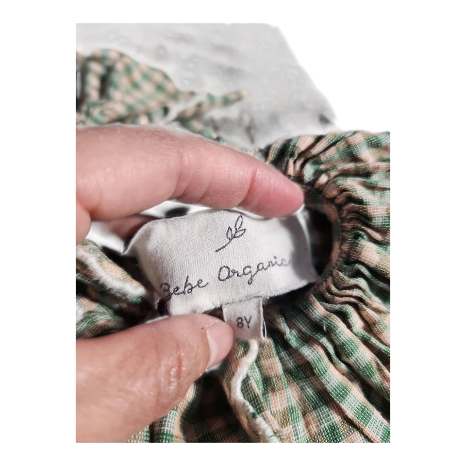 Blusa Bebe Orgánica Elsa Guinga Niña 8 Cuello Volantes Algodón Orgánico y Lino Foto 2 de 4