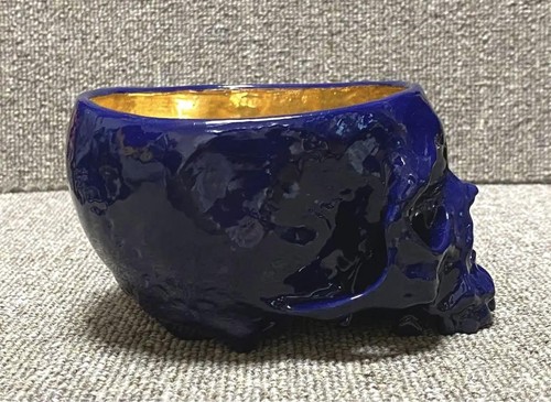 Totenkopf Teeschale von Kazumichi Maruoka, B4,5" x H3,3", japanisch antik - Bild 5 von 9